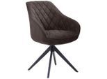 Livetastic Armlehnstuhl, Dunkelgrau, Metall, Textil, eckig, 59x84x58.5 cm, Esszimmer, Stühle, Esszimmerstühle, Armlehnenstühle