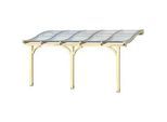 Terrassendach SKANHOLZ "Venezia", beige (natur), B:541cm T:339cm, Polycarbonat (PC), Terrassenüberdachungen, Leimholz