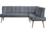 Eckbank EXXPO - SOFA FASHION "Latte", antrazith, B:234cm H:95cm T:156cm, 94% PES, 6% NY, Sitzbänke, Eckbank, moderne Sitz- und Rückensteppung, bequem und elegant, hoher Holzfuß