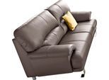 3-Sitzer TRENDMANUFAKTUR "Cecilia, in italienischem Design, bequem", grau (taupe), B:200cm H:87cm T:90cm, Microfaser PRIMABELLE (100% Polyester);NaturLEDER (echtes Rindsleder) in Sitz und Rücken. Korpus in passendem Kunstleder SOFTLUX bezogen;Luxus-Microfaser ALCAZAR (100% Polyester);Kunstleder SOFTLUX, Sofas, mit Chromfüßen