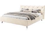 Polsterbett HOME AFFAIRE "Elloree, in 4 Breiten bis 200cm, auch in Leder", beige (nature), B:216cm H:105cm L:234cm, 94% Polyester, 6% Nylon, Betten, Polsterbett, Kopfteilhöhe 105 cm, belastbar bis 280 kg, auch in Überlänge 220cm