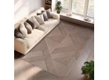 Teppich AYYILDIZ TEPPICHE "POMPEI 1613", beige, B:120cm H:12mm L:170cm, Microfaser, Teppiche, Teppich, Läufer, pflegeleichte Oberfläche, leicht zu reinigen, Kurzflor