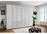 Kleiderschrank WIEMANN "Monaco", weiß (weiß, glas weiß), B:295,3cm H:216cm T:58cm, Floatglas, Holzwerkstoff, Schränke, Kleiderschrank, mit Glasfront sowie hochwertige Beschläge inkl. Dämpfung