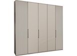 Kleiderschrank WIEMANN "Denver", beige (champagner, dekor), B:246,3cm H:236cm T:58cm, Holzwerkstoff, Schränke, Kleiderschrank, hochwertige Beschläge