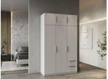 Kleiderschrank DEMEYERE GROUP "Ghost", weiß (matt weiß), B:119,4cm H:203cm T:49,6cm, Holzwerkstoff, Schränke, Kleiderschrank, viel Stauraum, mit Innenaustattung