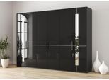 Kleiderschrank MUSTERRING "Imola W", grau (graphit), B:295,2cm H:236cm T:58cm, Floatglas, Holzwerkstoff, Schränke, Kleiderschrank, inkl. Einlegeböden und Kleiderstangen, Glastüren inklusive Zierspiegel