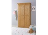 Kleiderschrank OTTO HOME "Indra", beige (natur), B:100cm H:187cm T:54cm, Massivholz, Schränke, Kleiderschrank, aus massiver Kiefer, mit Spiegel bei der 3- und 5trg.Variante