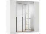 Drehtürenschrank OTTO HOME "Kleiderschrank Kleiderschränke Schrank Garderobe AGORDO mit Glasfront", weiß (alpinweiß, glas kristallweiß), B:226cm H:229cm T:54cm, Holzwerkstoff, Schränke, Drehtürenschrank, durchdachte Innenausstattung, in 8 Breiten und 2 Höhen MADE IN GERMANY