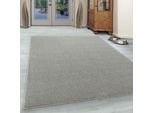 Teppich AYYILDIZ TEPPICHE "ATA", beige (cream), B:80cm H:10mm L:150cm, Kunstfaser, Teppiche, Teppich, Kurzflor, uni, große Farbauswahl, robust, auch als Läufer und in rund