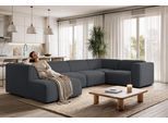 Wohnlandschaft OTTO HOME "Merid U-Form, B: 367 cm", grau (anthrazit), B:367cm H:70cm T:206cm, 100% Polyester, Sofas, Wohnlandschaft, jederzeit durch Module erweiterbar
