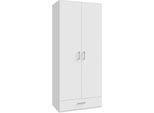 Kleiderschrank FORTE, weiß, B:88,9cm H:210,5cm T:54,2cm, Holzwerkstoff, Schränke, Kleiderschrank, Drehtürenschrank, Stauraum, Schublade