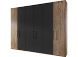 Kleiderschrank WIEMANN "Denver", braun (bianco, eiche, nachbildung), B:295,2cm H:217cm T:58cm, Holzwerkstoff, Schränke, Kleiderschrank, hochwertige Beschläge