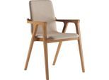 Armlehnstuhl HOME AFFAIRE "AXA", beige (beige, buche, beige), B:58cm H:88cm T:57cm, Polyester, Stühle, Armlehnstuhl