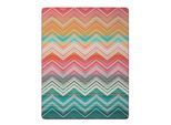 Wohndecke BIEDERLACK "Wohndecke Riviera Mirage", multicolor, B:150cm L:200cm, Baumwolle, Polyacryl, Polyester, Wohndecken, Wohndecke, farbenfrohes Zickzackmuster mit Zierstich