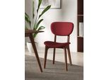 Stuhl HOME AFFAIRE "COZY Made in Italy", rot (bordeaux, nuss, bordeaux), B:50cm H:88cm T:62cm, Polyester, Stühle, Stuhl, Gestell in Buche, Kirsch- oder Nussbaum, Massivholz, Design Stuhl