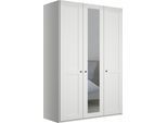 Kleiderschrank WIEMANN "Göteborg, mit 95 Öffnungswinkel, Made in Germany", weiß (weiß, kristallspiegel), B:148,4cm H:216cm T:58cm, Glas, Holzwerkstoff, Schränke, Kleiderschrank, inkl. Spiegel und Türendämpfung, moderner Landhausstil