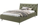 Polsterbett HOME AFFAIRE "Elloree, in 4 Breiten bis 200cm, auch in Leder", grün, B:176cm H:105cm L:254cm, 96% Polyester, 4% Polyacryl, Betten, Polsterbett, Kopfteilhöhe 105 cm, belastbar bis 280 kg, auch in Überlänge 220cm
