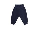 Jerseyhose TRIGEMA "TRIGEMA Bequeme Jogginghose mit Bündchen", Mädchen, Gr. 80, Normalgrößen, blau (navy), Sweatware, 50% Baumwolle, 50% Polyester, Hosen Jerseyhose