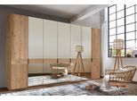 Kleiderschrank WIEMANN "Cardiff", braun (parsol, bronze, spiegelglas), B:344,2cm H:216cm T:58cm, Floatglas, Hartfaserplatte, Holzwerkstoff, Massivholz, Schränke, Kleiderschrank, inkl. Türdämpfung