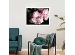 Bild QUEENCE "Gunni", rosa (farbe rahmen: weiß, farbe bild(er): rosa), B:50cm H:40cm, Acrylglas, Holz, Papier, Bilder, Bild, gerahmt, Rosen
