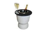 Beistelltisch COOTAB COOLER TABLE "3-in-1 Loungetisch mit Edelstahl-Kühler Paris 43 cm", beige (champagner, schwarz), B:41cm H:43cm T:41cm, Tische, Beistelltisch, Wetterfest, Pflegeleicht, Hitzebeständig