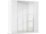 Drehtürenschrank OTTO HOME "Kleiderschrank Kleiderschränke Schrank Garderobe AGORDO mit Glasfront", weiß (alpinweiß, glas kristallweiß), B:226cm H:229cm T:54cm, Holzwerkstoff, Schränke, Drehtürenschrank, durchdachte Innenausstattung, in 8 Breiten und 2 Höhen MADE IN GERMANY