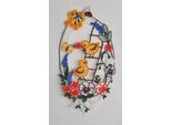 Fensterdekoration STICKEREIEN PLAUEN "Fensterbild Küken auf Leiter", bunt, B:19cm H:36cm T:0,5cm, Polyester, Fensterbilder, Fensterdekoration, Plauener Spitze
