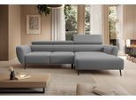 Ecksofa WERK2 "Alisson, mit elektrischer Sitztiefenverstellung, L-Form, Breite 277 cm", grau, B:277cm H:76cm T:174cm, 92% Polyester, 8% Nylon, Sofas, Ecksofa, Alisson – flexibler Komfort mit modernem Design und smarten Details.