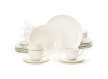 Geschirr-Set SELTMANN WEIDEN "Kombiservice Savona Fine Diamond 30er Set creme", beige (creme), 30 tlg., Porzellan, Geschirr-Sets, Geschirr-Set, Spülmaschinenfest, Mikrowellensicher, Ofenfest