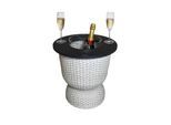 Beistelltisch COOTAB COOLER TABLE "3-in-1 Loungetisch mit Acryl-Kühler Paris 43 cm", beige (champagner, schwarz), B:41cm H:43cm T:41cm, Tische, Beistelltisch, Wetterfest, Pflegeleicht, Hitzebeständig