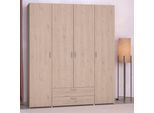 Kleiderschrank PARISOT "Daily 11", braun (jackson eiche nachbildung), B:160cm H:185cm T:51cm, Holzwerkstoff, Schränke, Kleiderschrank