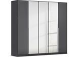 Drehtürenschrank OTTO HOME "Kleiderschrank Kleiderschränke Schrank Garderobe AGORDO mit Glasfront", grau (graumetallic, glas basalt), B:226cm H:210cm T:54cm, Holzwerkstoff, Schränke, Drehtürenschrank, durchdachte Innenausstattung, in 8 Breiten und 2 Höhen MADE IN GERMANY