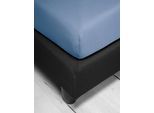 Spannbettlaken IRISETTE "Jupiter 8", blau (mittelblau), L:200cm, Mako-Jersey, Obermaterial: 100% Baumwolle, Bettlaken, Spannbettlaken, aus Baumwolle, für Matratzen bis 25 cm Höhe, Bettlaken, Spannbetttuch