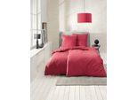 Wendebettwäsche ESPRIT "Scatter", rot (dunkelrot, bordeaux, weinrot), B/L: 155cm x 220cm, 1 Stk., 1 Stk., Mako-Satin, B/L: 80cm x 80cm, 2 Stk., Mako-Satin, Obermaterial: 100% Baumwolle, Bettwäsche, Wendebettwäsche, mit effektvollem Rundum-Keder