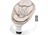 Babywippe BABYGO "Swing", Baby, beige, Aluminium, Polyester, Babywippen Babywippe, mit Fernbedienung, Musik, Schaukelfunktion