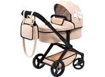 Kombi-Puppenwagen BAYER "Xeo", schleife beige, Puppenwagen, KinderB:37cm H:73cm T:68cm, Kunststoff, Metall, Stoff, Kombi-Puppenwagen, B:37cm H:73cm T:68cm