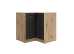 Eckunterschrank 90x90 cm Stilo Grau Eiche Artisan Küchenzeile Küchenblock Küche
