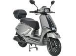 Alpha Motors Motorroller Napoli 50 ccm 45 km/h EURO 5 silber-schwarz inkl. Topcase