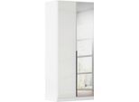 Drehtürenschrank OTTO HOME "Kleiderschrank Kleiderschränke Schrank Garderobe AGORDO mit Glasfront", weiß (alpinweiß, glas kristallweiß), B:91cm H:229cm T:54cm, Holzwerkstoff, Schränke, Drehtürenschrank, durchdachte Innenausstattung, in 8 Breiten und 2 Höhen MADE IN GERMANY