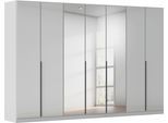 Drehtürenschrank OTTO HOME "Kleiderschrank Kleiderschränke Schrank Garderobe AGORDO mit Glasfront", grau (seidengrau, glas seidengrau), B:315cm H:229cm T:54cm, Holzwerkstoff, Schränke, Drehtürenschrank, durchdachte Innenausstattung, in 8 Breiten und 2 Höhen MADE IN GERMANY