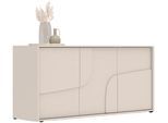 Sideboard OTTO HOME "Stone, 155 cm breit, 3 Türen, Anrichte, Kommode, Stauraumschrank", cashmere, fronten in 3d, design, B:155cm H:84cm T:40cm, Sideboards, Sideboard, 3D-Design, Push-to-open, Innenraum großzügig, Füße 14/2 cm wählbar