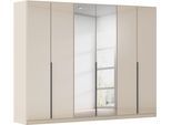 Drehtürenschrank OTTO HOME "Kleiderschrank Schrank Garderobe AGORDO mit Glasfront und Spiegel", beige (beige, glas beige (champagner)), B:271cm H:210cm T:54cm, Holzwerkstoff, Schränke, Drehtürenschrank, durchdachte Innenausstattung, in 8 Breiten und 2 Höhen MADE IN GERMANY