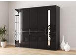 Kleiderschrank MUSTERRING "Imola W", grau (graphit), B:246,3cm H:216cm T:58cm, Floatglas, Holzwerkstoff, Schränke, Kleiderschrank, Einlegeböden und Kleiderstangen, mit Glastüren inklusive Zierspiegel