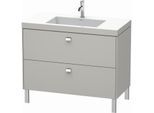 Duravit Brioso c-bonded Waschtisch mit Unterbau BR4702O1007, 100x48cm, Betongrau/Chrom, 1 Hahnloch