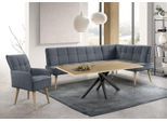 Eckbank EXXPO - SOFA FASHION "Latte", antrazith, B:234cm H:95cm T:156cm, 94% PES, 6% NY, Sitzbänke, Eckbank, moderne Sitz- und Rückensteppung, bequem und elegant, hoher Holzfuß