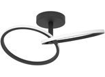 EGLO Deckenleuchte "CONGIUNTI Deckenlampe - Stahl - LED - 12W - IP20", schwarz-weiß (schwarz), 1, H: 14cm, 1 Stk., Leuchten, Wohzimmerlampe, Esszimmerlampe, Flur, Schlafzimmer,L46,5 x B28 x H14cm, Deckenleuchte