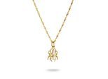 Kette mit Anhänger THOMAS SABO "True Romance Halskette Spinnen-Design goldfarben" Gr. 45, gelbgoldfarben, kristallweiß, weiß, Halsketten, Herren, 45, Perlen Silber 925 (recycelt), B: 1,7mm, Perlen, Silber 925 (recycelt), mit Zirkonia (synth.) - mit Süßwasserzuchtperle, B:1,7mm