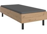 Bett WIMEX "Easy, große Auswahl an Größen und Farben, auch in Komforthöhe", braun (artisan eiche, schwarz), H:46cm L:210cm, Betten, Bett, ohne Kopfteil, ideal unter Dachschrägen oder Fenster