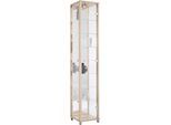 Vitrine FIF MÖBEL "OPTIMA", braun (eichefarben sägerau), Holzwerkstoff, Sicherheitsglas ESG, Schränke, Vitrine, Standvitrine/Glasvitrine 1x Glastür,perfekt für Sammler,Sammlervitrine