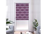 Doppelrollo K-HOME "Welle", bordeaux, B:120cm H:150cm, Polyester, Rollos, Doppelrollo, im Festmaß